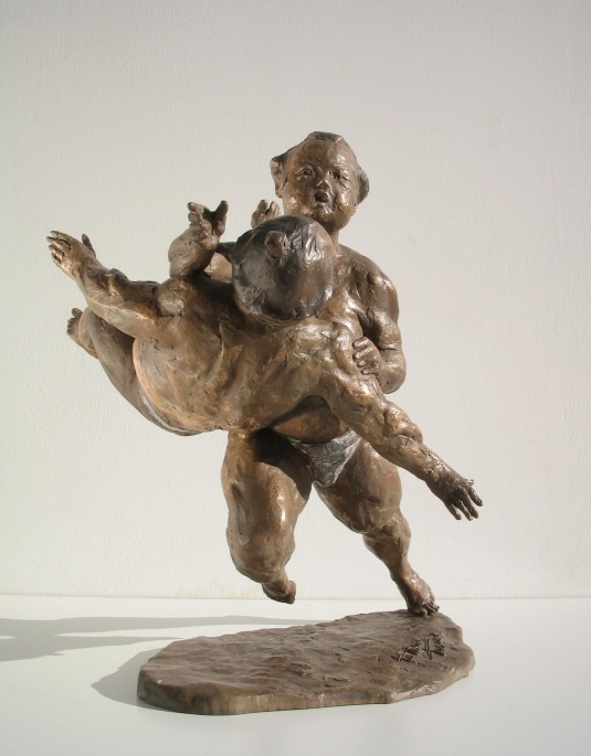 statua-scultura-bronzo-lottatori-sumo